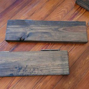 Natural wood floating shelves - set of 2